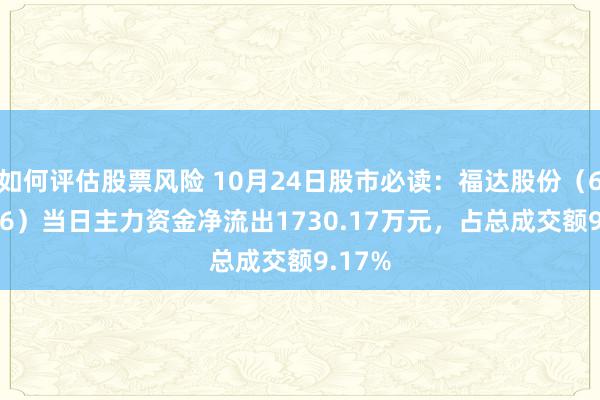 如何评估股票风险 10月24日股市必读：福达股份（603166）当日主力资金净流出1730.17万元，占总成交额9.17%