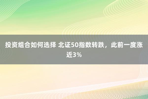 投资组合如何选择 北证50指数转跌，此前一度涨近3%