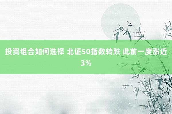 投资组合如何选择 北证50指数转跌 此前一度涨近3%