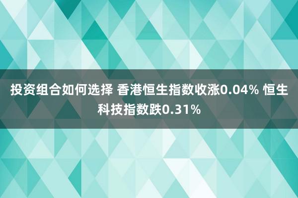 投资组合如何选择 香港恒生指数收涨0.04% 恒生科技指数跌0.31%