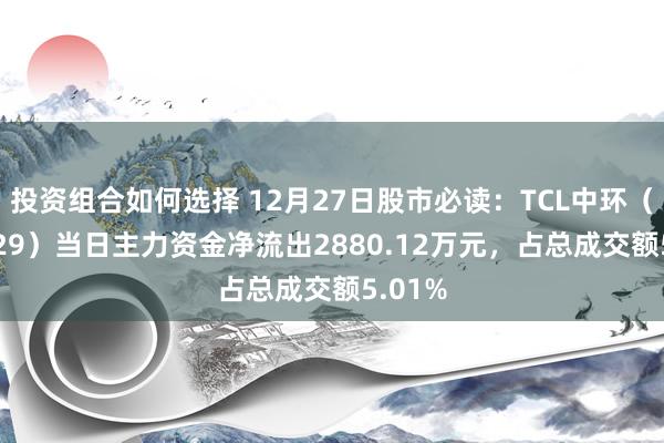 投资组合如何选择 12月27日股市必读：TCL中环（002129）当日主力资金净流出2880.12万元，占总成交额5.01%