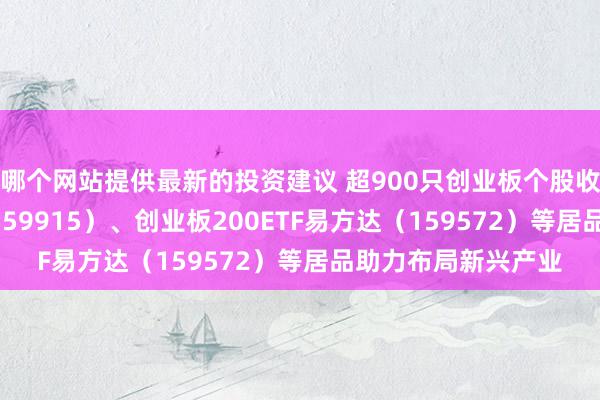 哪个网站提供最新的投资建议 超900只创业板个股收涨，创业板ETF（159915）、创业板200ETF易方达（159572）等居品助力布局新兴产业