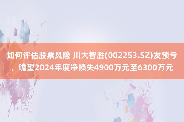 如何评估股票风险 川大智胜(002253.SZ)发预亏，瞻望2024年度净损失4900万元至6300万元