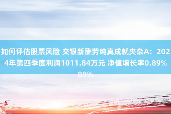 如何评估股票风险 交银新酬劳纯真成就夹杂A：2024年第四季度利润1011.84万元 净值增长率0.89%