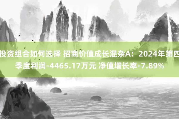 投资组合如何选择 招商价值成长混杂A：2024年第四季度利润-4465.17万元 净值增长率-7.89%