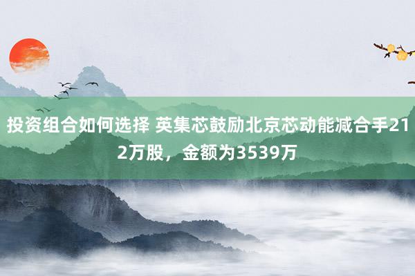 投资组合如何选择 英集芯鼓励北京芯动能减合手212万股，金额为3539万