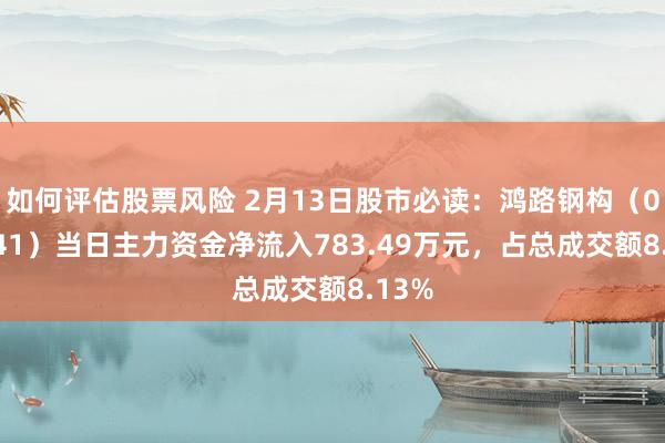 如何评估股票风险 2月13日股市必读：鸿路钢构（002541）当日主力资金净流入783.49万元，占总成交额8.13%