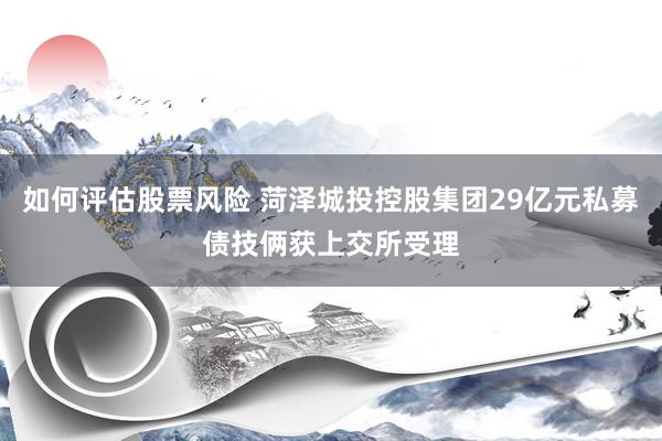 如何评估股票风险 菏泽城投控股集团29亿元私募债技俩获上交所受理