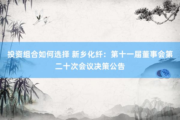 投资组合如何选择 新乡化纤：第十一届董事会第二十次会议决策公告