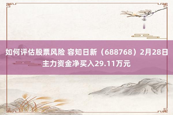 如何评估股票风险 容知日新（688768）2月28日主力资金净买入29.11万元