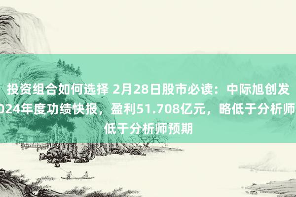 投资组合如何选择 2月28日股市必读：中际旭创发布2024年度功绩快报，盈利51.708亿元，略低于分析师预期