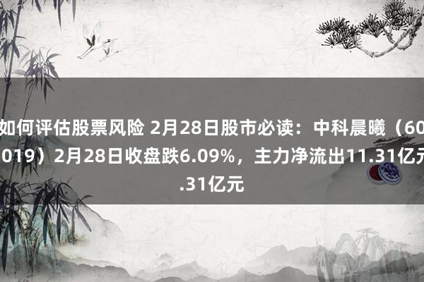 如何评估股票风险 2月28日股市必读：中科晨曦（603019）2月28日收盘跌6.09%，主力净流出11.31亿元