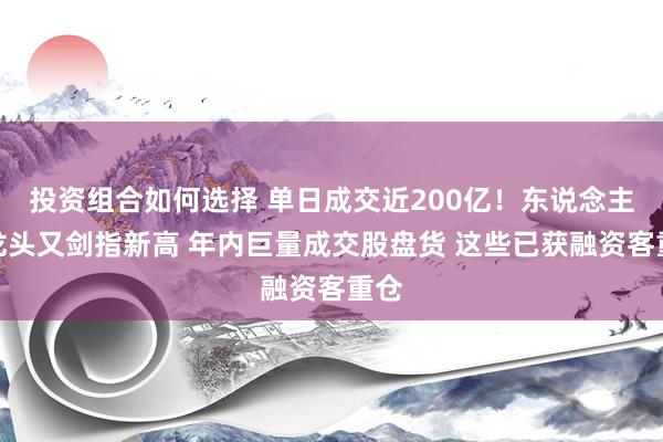 投资组合如何选择 单日成交近200亿！东说念主气龙头又剑指新高 年内巨量成交股盘货 这些已获融资客重仓