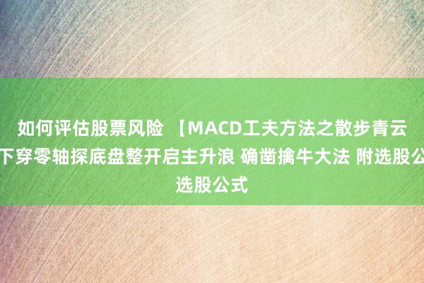 如何评估股票风险 【MACD工夫方法之散步青云】下穿零轴探底盘整开启主升浪 确凿擒牛大法 附选股公式