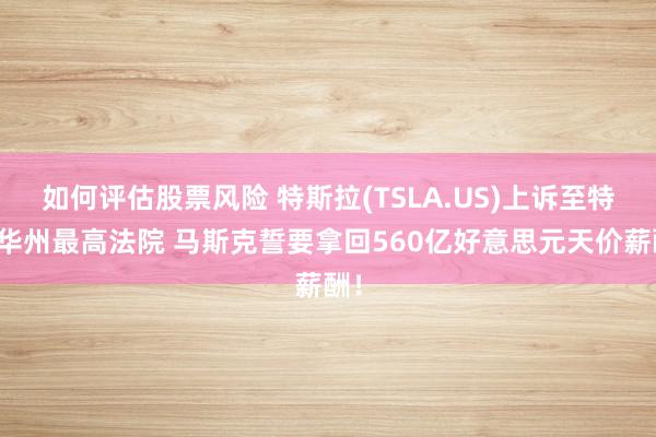 如何评估股票风险 特斯拉(TSLA.US)上诉至特拉华州最高法院 马斯克誓要拿回560亿好意思元天价薪酬！