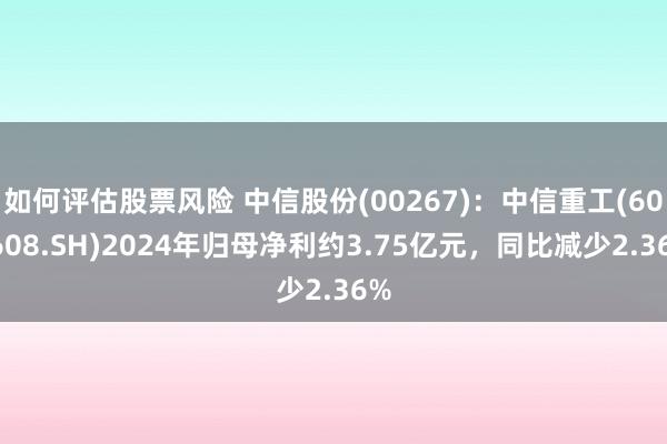 如何评估股票风险 中信股份(00267)：中信重工(601608.SH)2024年归母净利约3.75亿元，同比减少2.36%