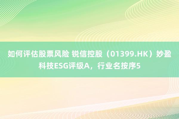 如何评估股票风险 锐信控股（01399.HK）妙盈科技ESG评级A，行业名按序5