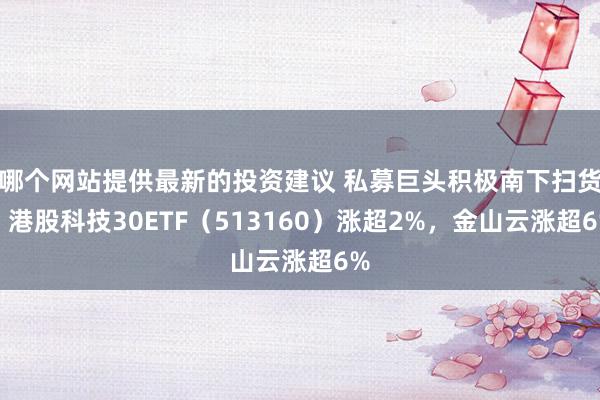 哪个网站提供最新的投资建议 私募巨头积极南下扫货，港股科技30ETF（513160）涨超2%，金山云涨超6%